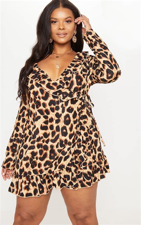 plus size leopard print dress|women plus size leopard print dress.